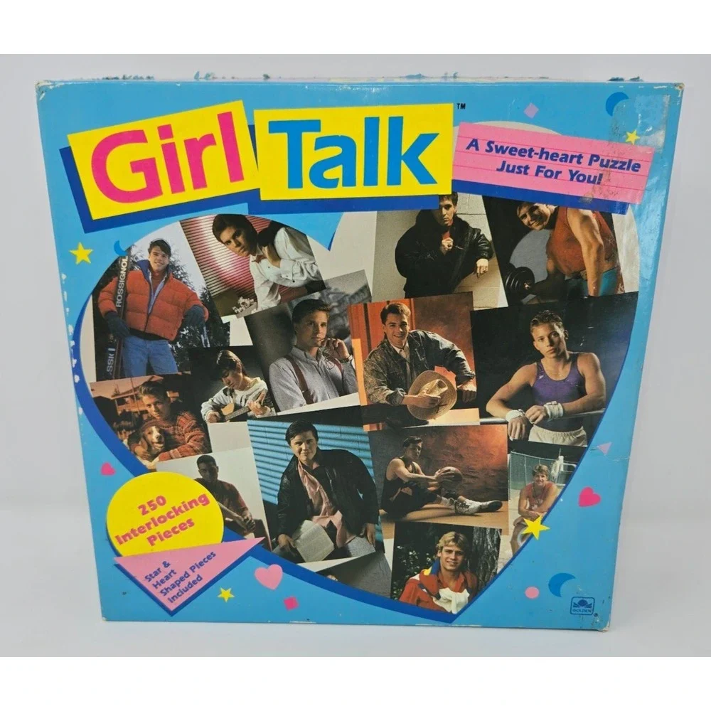 Vintage Girl Jigsaw Puzzle Talk A Heart Shaped 250 Pieces 1989 Complete